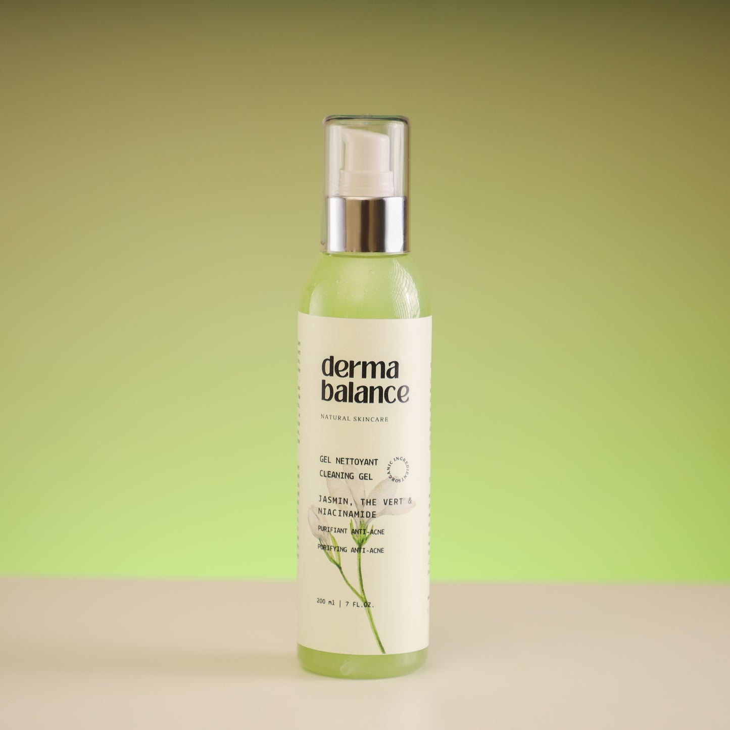 Gel Nettoyant Jasmin, Thé vert et Niacinamide