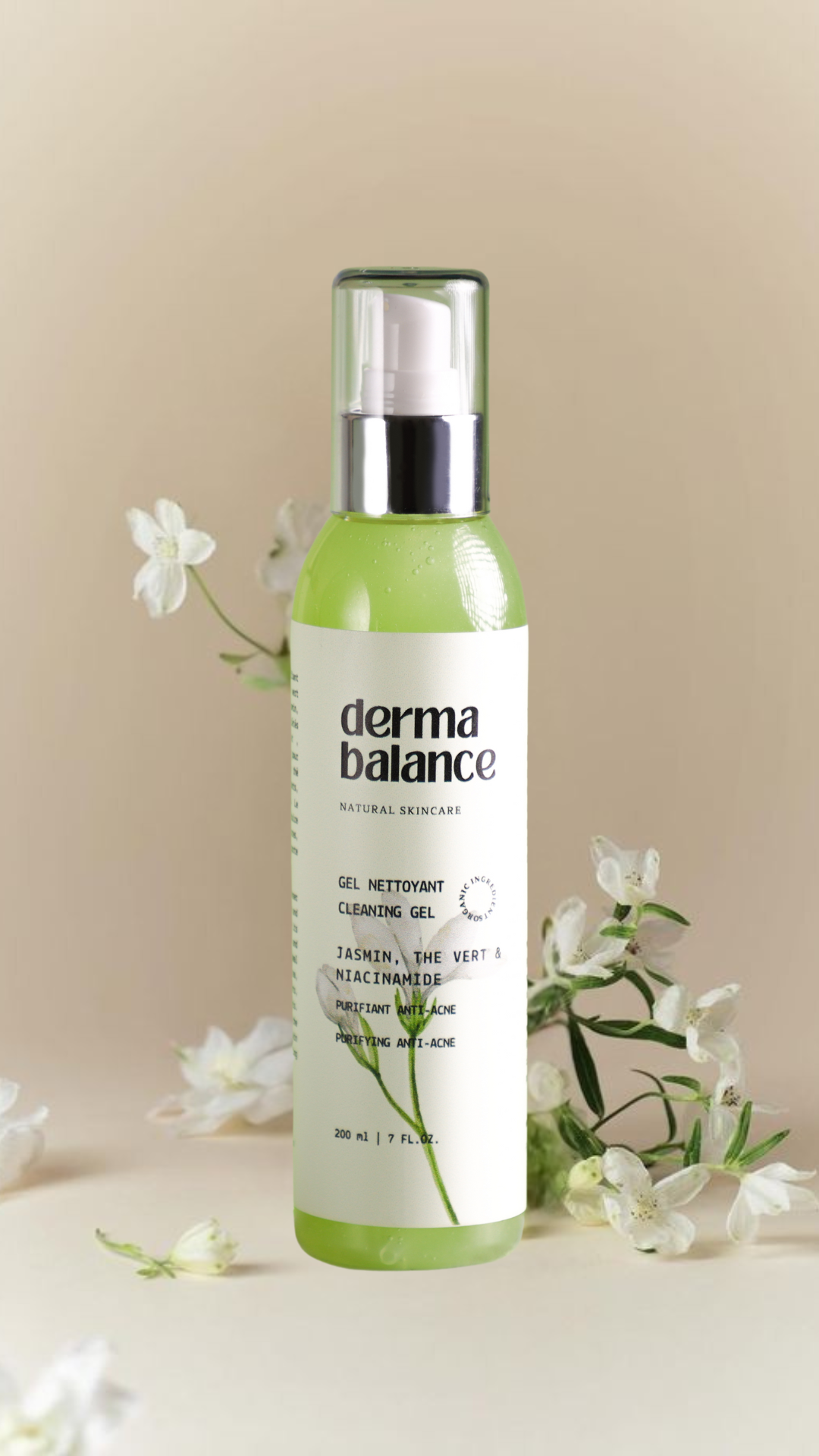 Gel Nettoyant Jasmin, Thé vert et Niacinamide