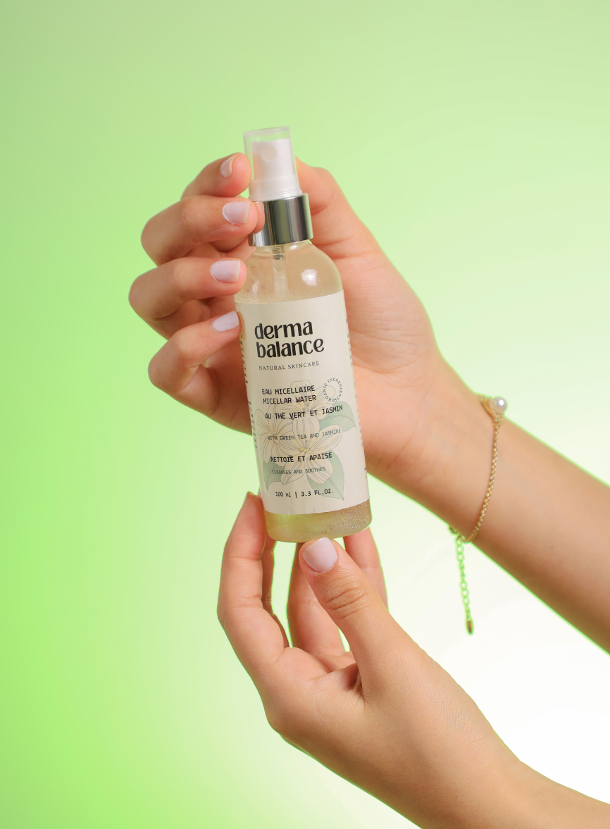 Eau Micellaire Biphasique à l'Huile de Jasmin et Thé Vert