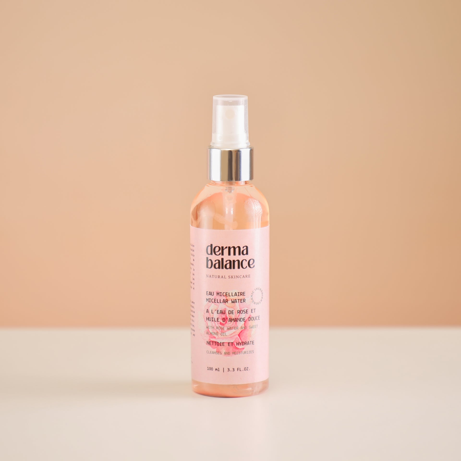 Eau Micellaire  Biphasique  à l'Eau de Rose et Huile d'amande douce